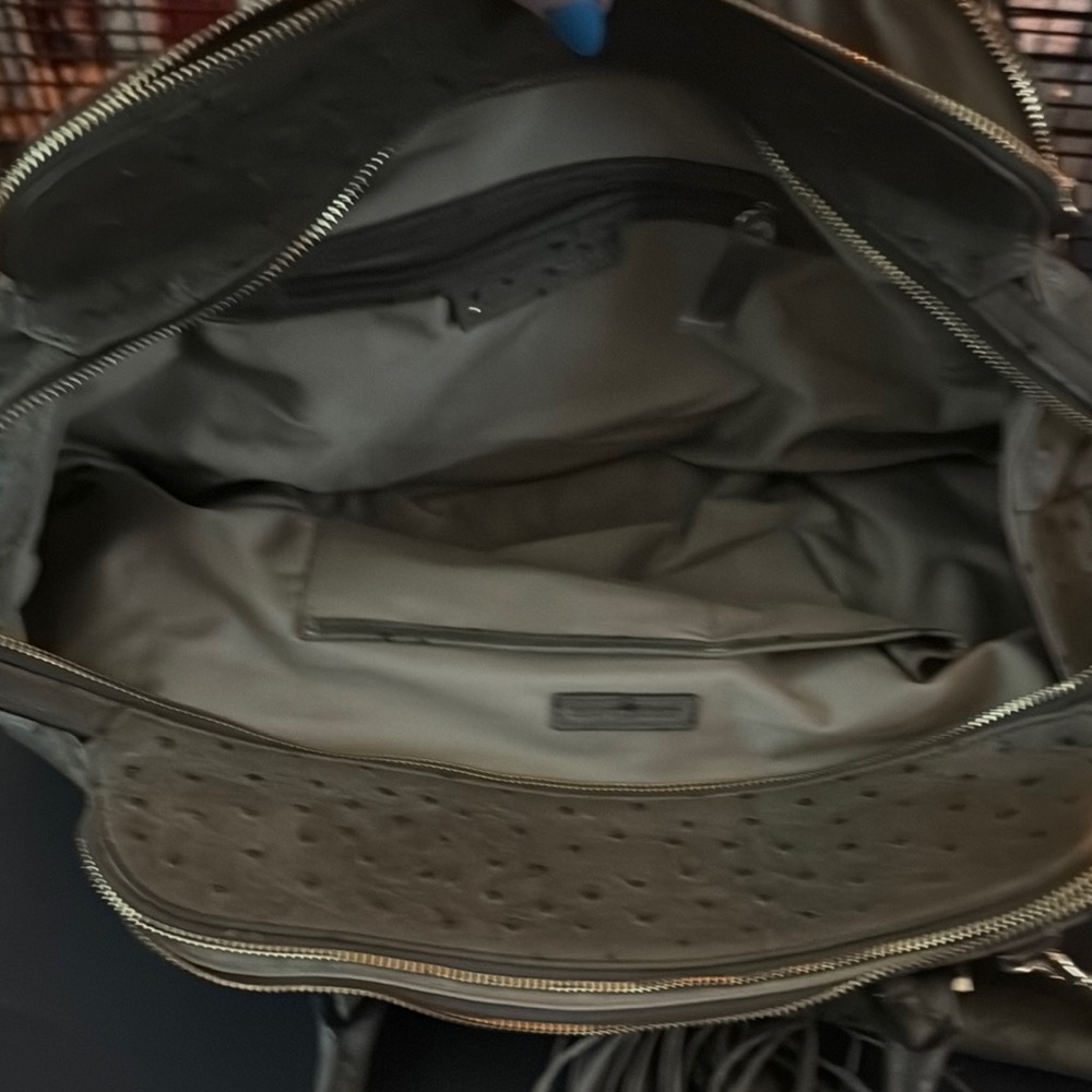 Women’s dark green leather bag